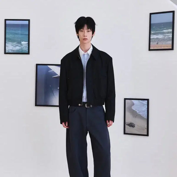 [BUNJANG] Weviness Canvas Wool Crop Blouson / 2)웨이비니스 캔버스 울 크롭 블루종