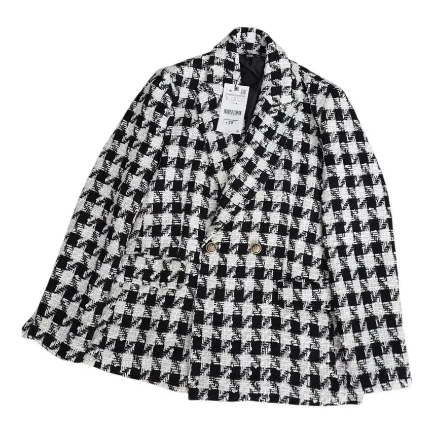 [BUNJANG] Zara Houndstooth Tweed Jacket / 자라 하운드체크 트위드 자켓