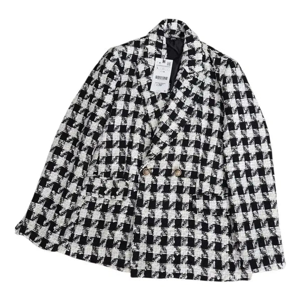[BUNJANG] Zara Houndstooth Tweed Jacket / 자라 하운드체크 트위드 자켓