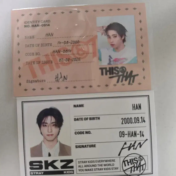 [BUNJANG] Stray Kids Han ID Card / 스키즈 한 ID카드 판매