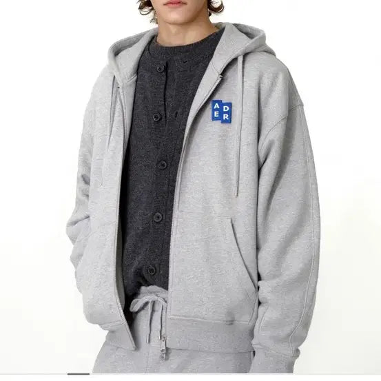 [BUNJANG] Ader Error BL Tag Hoodie Zip-Up 02 / 아더에러 BL TAG HOODIE ZIP-UP 02 / GR