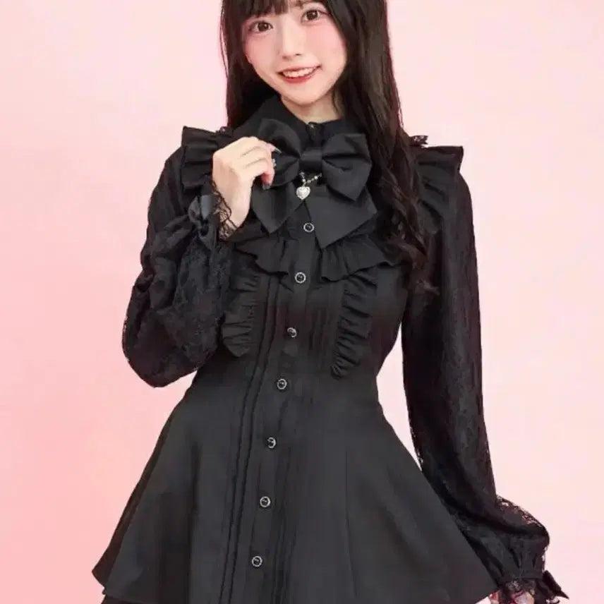 [BUNJANG] Secret Honey Frill York Lace Setup / 지뢰계 시허니 프릴 요크 레이스 셋업
