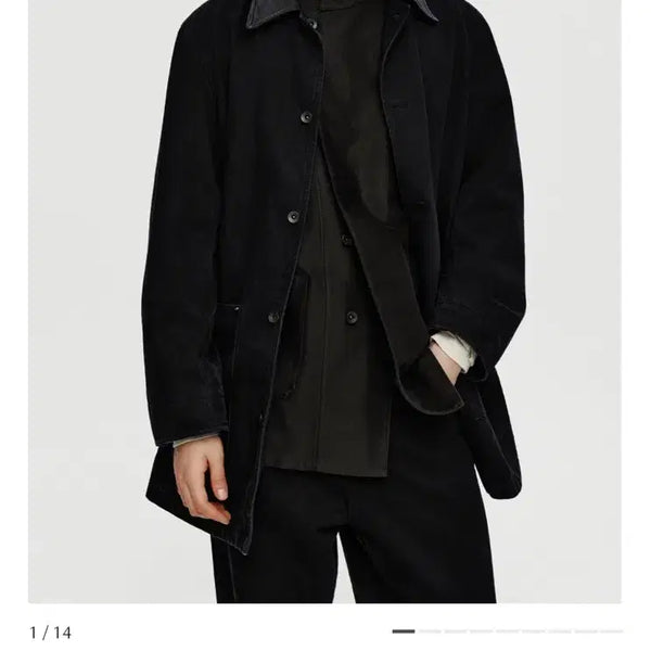 [BUNJANG] YOUTH Leather Collar Denim Half Coat / 유스 레더 카라 데님하프 코트 m