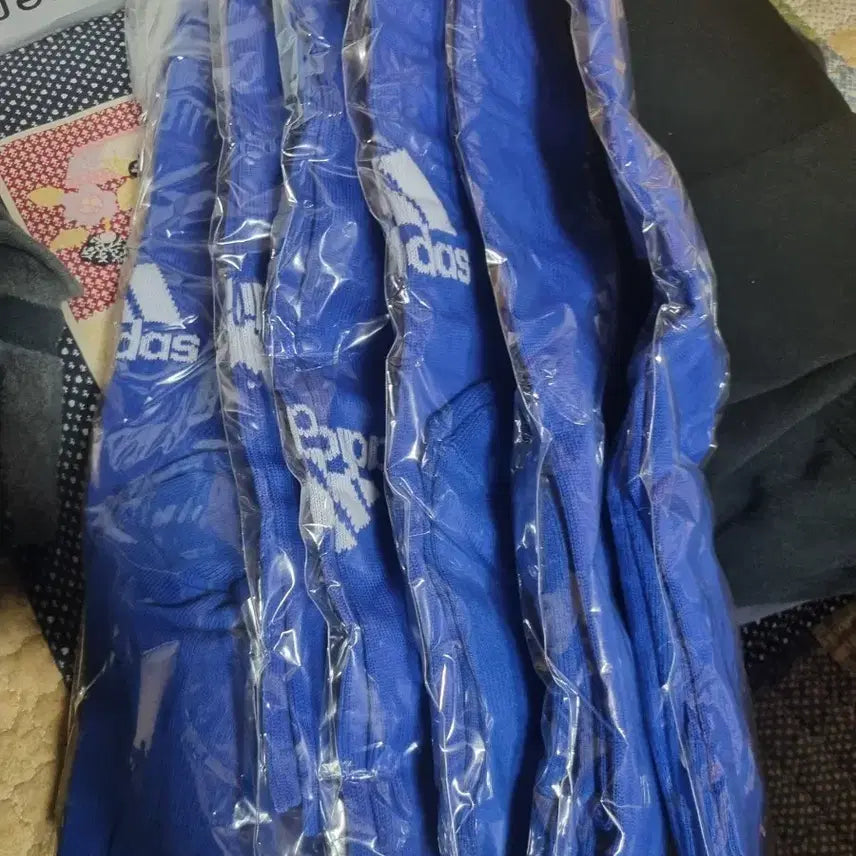 [BUNJANG] Adidas Blue Socks 5-Pair Set / 아디다스 양말 블루 5켤레 축구