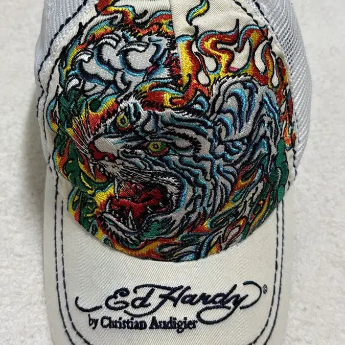 [BUNJANG] Ed Hardy Tiger Embroidery Cap Hat / 에드하디 타이거 자수 캡모자