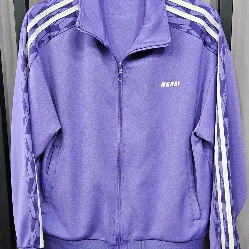 [BUNJANG] NERDY DNA Monogram Tracksuit Set Purple S / [S/남녀공용] 널디 DNA 모노그램 져지 트레이닝 상하의 세트 보라색