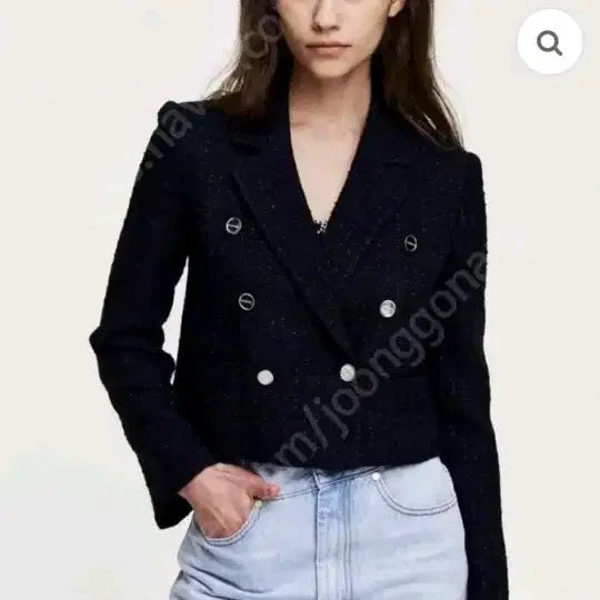 [BUNJANG] Sandro Tweed Cropped Jacket / 산드로 트위드 크롭 자켓