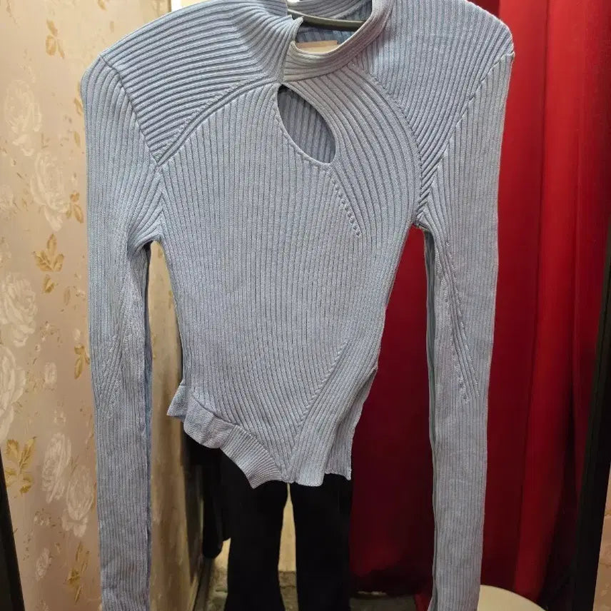 [BUNJANG] Feng Chen Wang Asymmetrical Ribbed Knit Sweater / 7/70 Feng Chen Wang(펜첸왕) 비대칭 골지 니트
