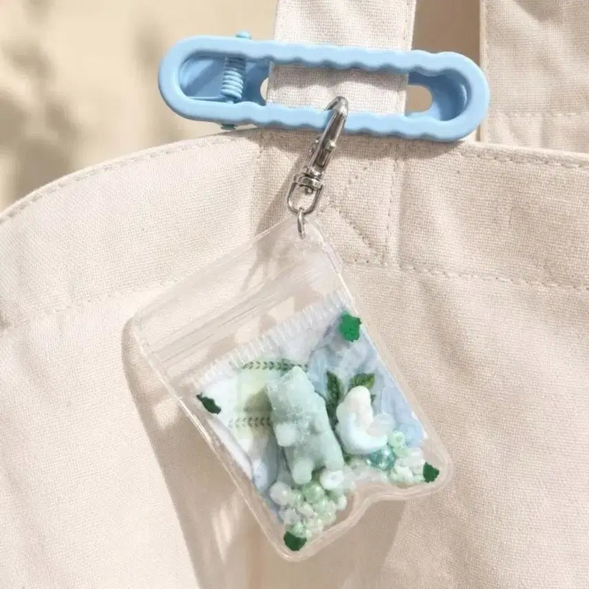 [BUNJANG] Handmade Teddy Bear Beaded Zipper Pouch Keychain / 수제 곰돌이 비즈 지퍼백 키링 파우치 키링 (5컬러)