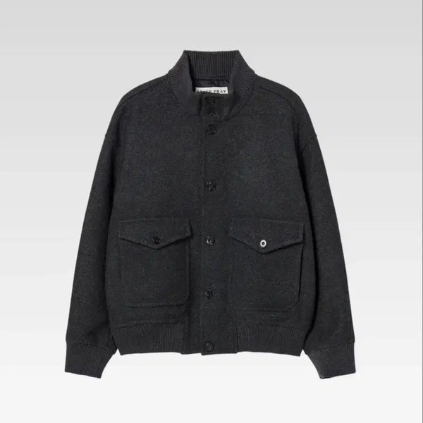 [BUNJANG] Afterpray A-1 Wool Blouson Charcoal L / 애프터프레이 A-1 울 블루종 차콜 L