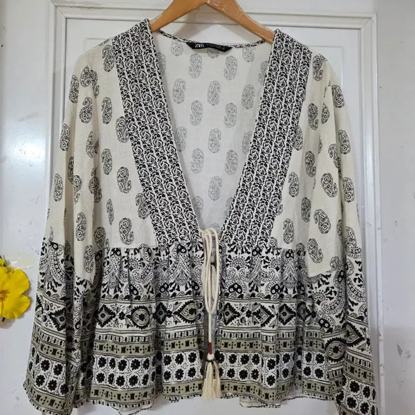 [BUNJANG] Zara Cotton Rayon Blend Autumn Jacket / 가을  자라  고급스러운  요즘유행하는 면  레이온  자켓  새상품