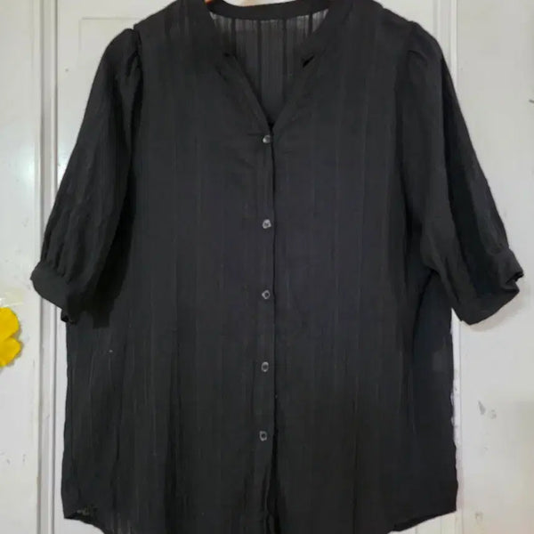 [BUNJANG] Cotton Spandex Striped Blouse / 여름  초가을  고급스러운 디자인이쁜  면 스판  블라우스  깨끗해요