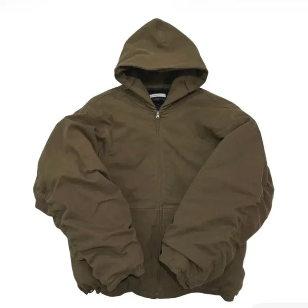 [BUNJANG] Nonnod Moleskin Shirring Bomber Khaki Brown / [2]논노드 몰스킨 셔링 봄버 카키 브라운