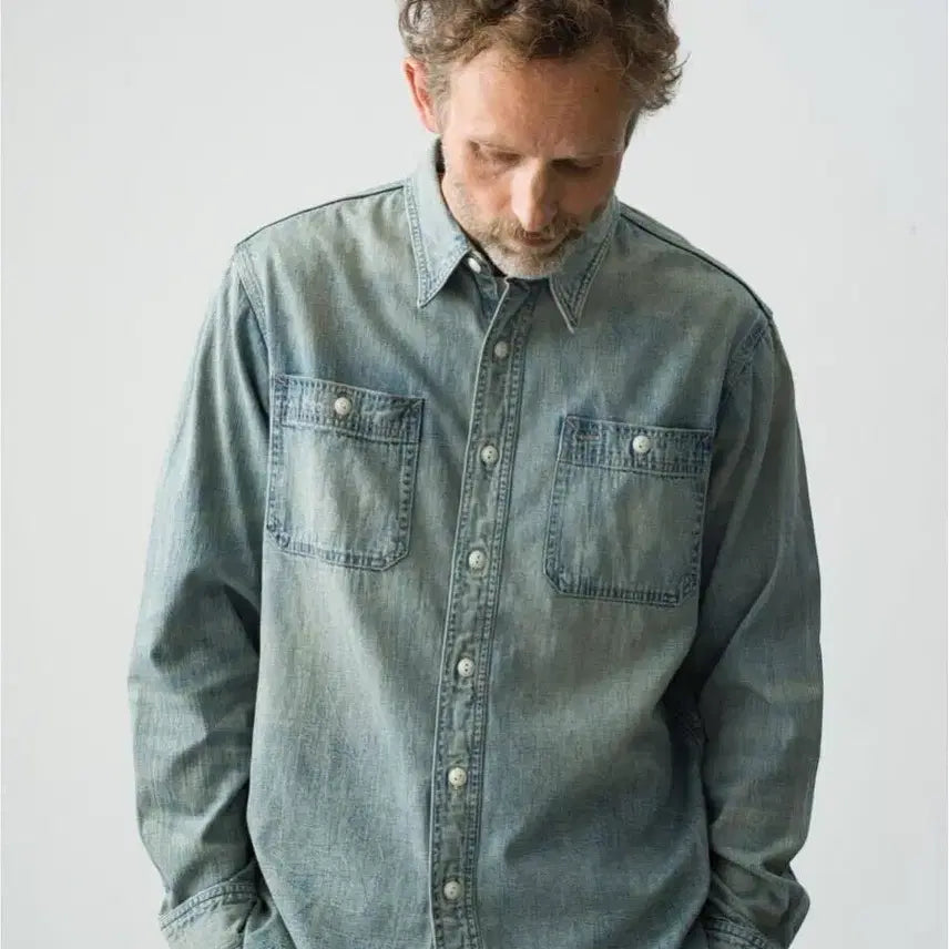 [BUNJANG] RRL Denim Work Shirt L / RRL 데님 워크 셔츠 L