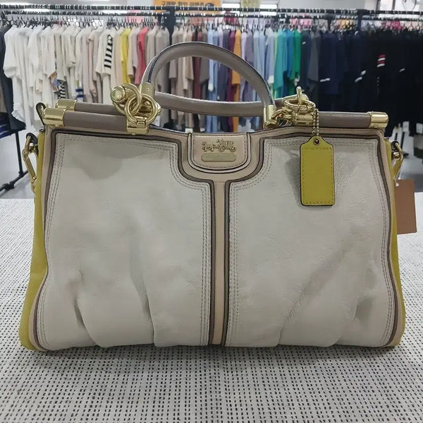 [BUNJANG] Coach Tote Bag Ivory Yellow / 코치 토트백 아이보리 옐로우