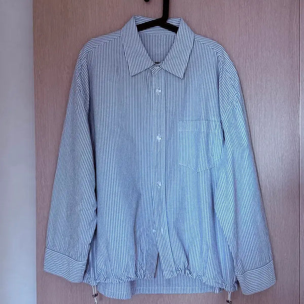 [BUNJANG] System Homme Blue Stripe Shirt / 시스템옴므 블루 스트라이프 셔랑 셔츠