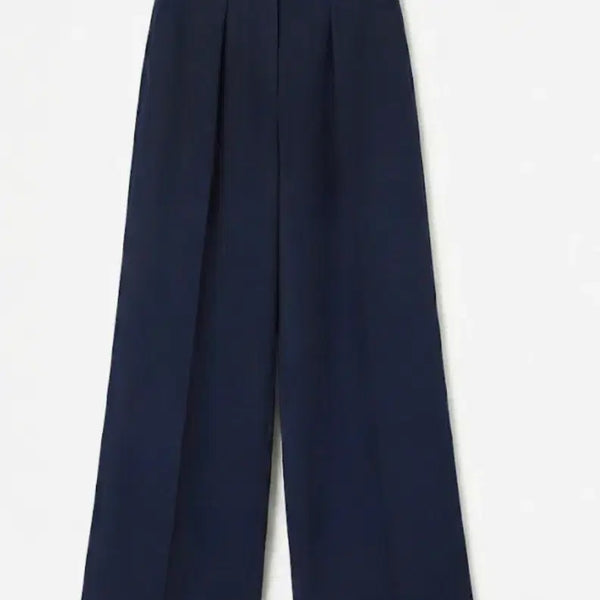 [BUNJANG] ORR Navy Wide Pintuck Slacks Pants XS / 새상품 오르 orr 네이비 와이드 핀턱 슬랙스 팬츠 xs 25 26