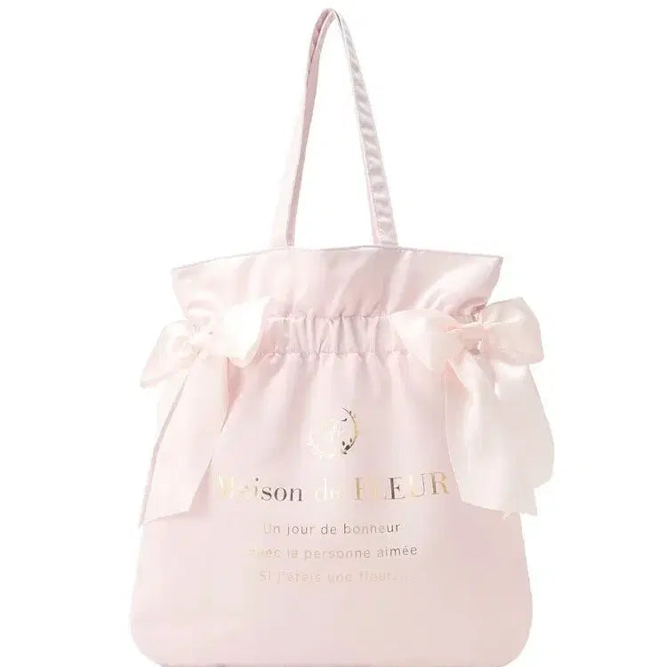 [BUNJANG] Maison de FLEUR Double Ribbon Tote Bag Light Pink / 메종드플뢰르 더블 리본 토트백 라이트핑크