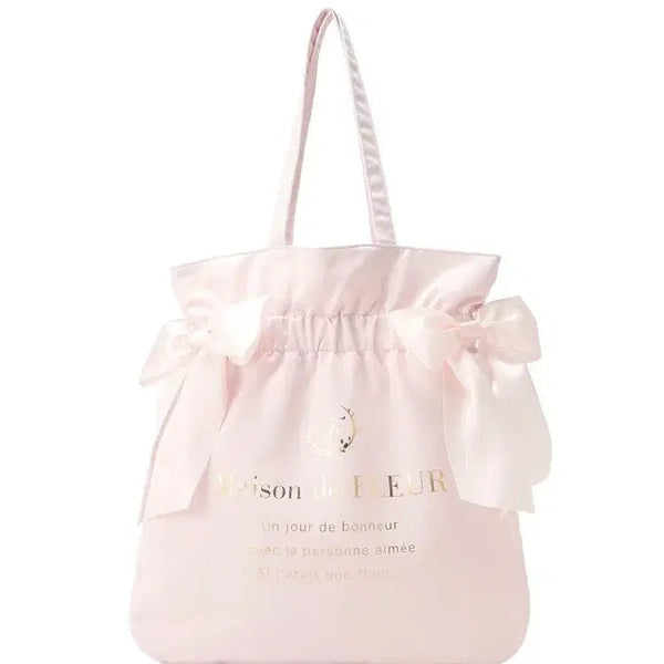 [BUNJANG] Maison de FLEUR Double Ribbon Tote Bag Light Pink / 메종드플뢰르 더블 리본 토트백 라이트핑크