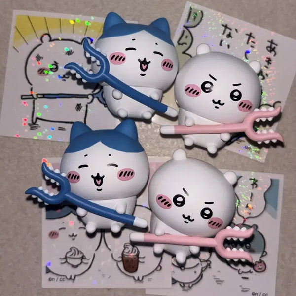 [BUNJANG] Chikawa Chii & Hachi Bundle Set: Monster Extermination Figure with 2 Sticker Sets / (일괄) 먼작귀 치이카와 치이+하치 토벌 피규어 + 씰스티커 2종