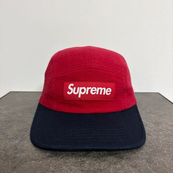 [BUNJANG] Supreme Box Logo Two-Tone Camp Cap Red Navy / 슈프림 박스로고 캠프캡 모자 투톤 레드 네이비