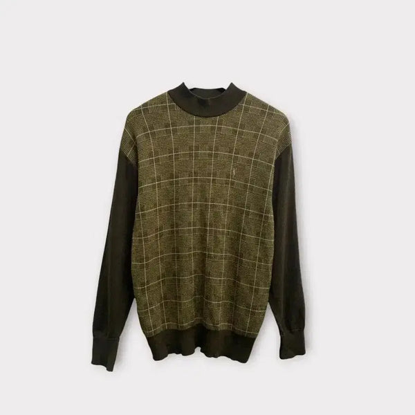 [BUNJANG] Yves Saint Laurent Vintage Wool Check Sweater L / 입생로랑YSL 빈티지 울 체크 스웨터 L