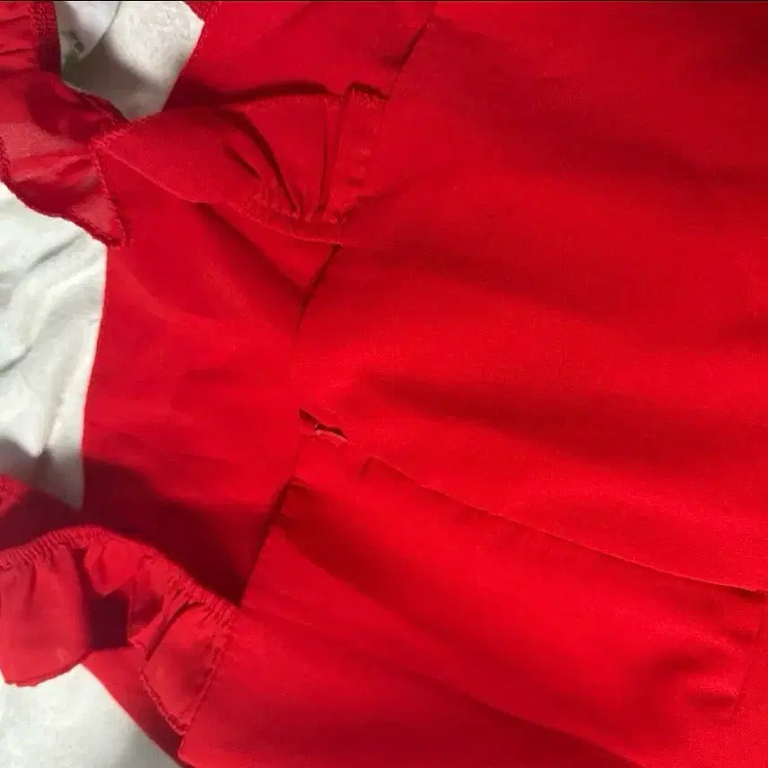 [BUNJANG] Red Long Dress / 실착1회)여름 휴가룩 휴양지 레드 롱 원피스