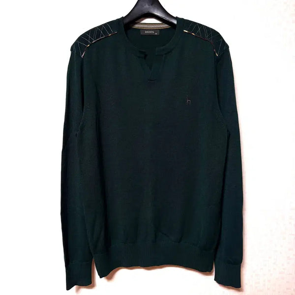 [BUNJANG] Hazzys Wool Knit Sweater Dark Green / [L,100]헤지스 울 니트 스웨터 다크그린 hazzys