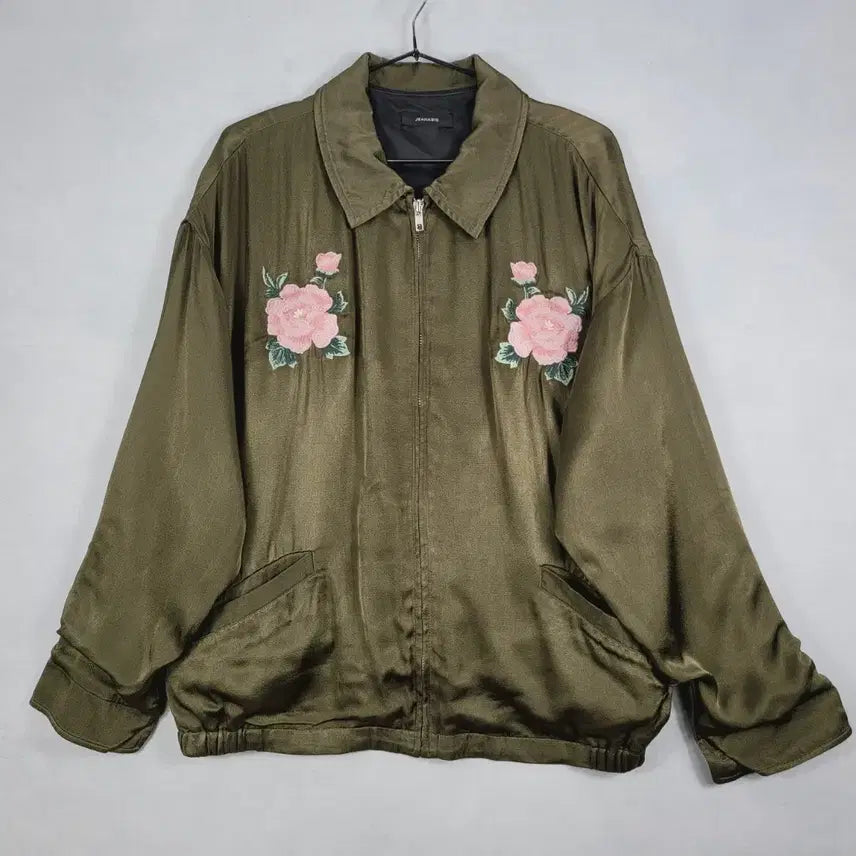 [BUNJANG] Jeanasis Embroidered Bomber Jacket / Jeanasis 자수 봄버 자켓