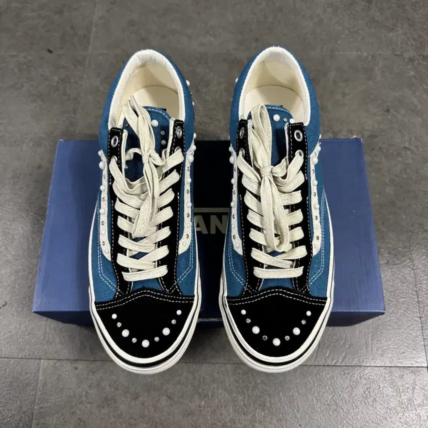[BUNJANG] Vans LX Old Skool 36 Perleized Navy Black Sneakers / 반스 LX 올드스쿨 36 펄라이즈드 네이비 블랙 280 Vans