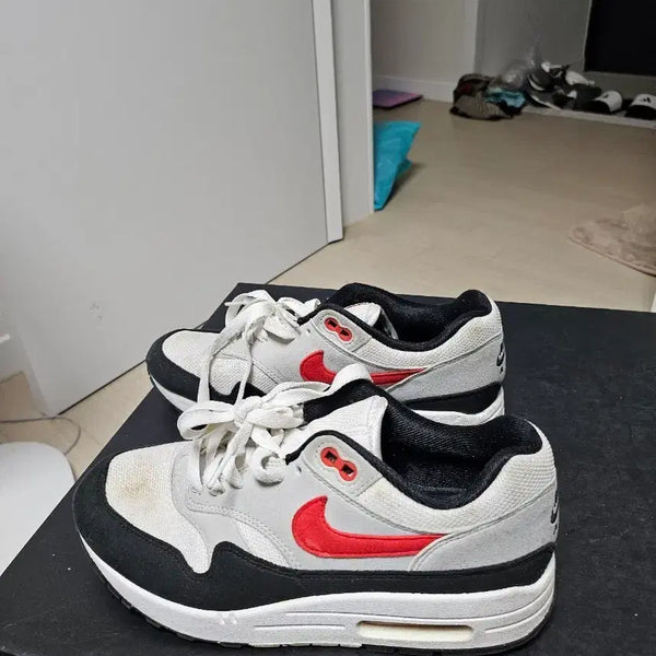 [BUNJANG] Nike Air Max 1 White/Red 245mm / 나이키 에어맥스 1 화이트/레드 245mm 상태좋음