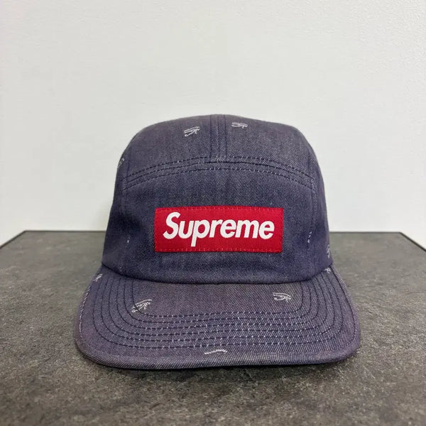 [BUNJANG] Supreme Washed Denim Box Logo Camp Cap Red / 슈프림 박스로고 캠프캡 모자 워시드 데님 레드 박스로고