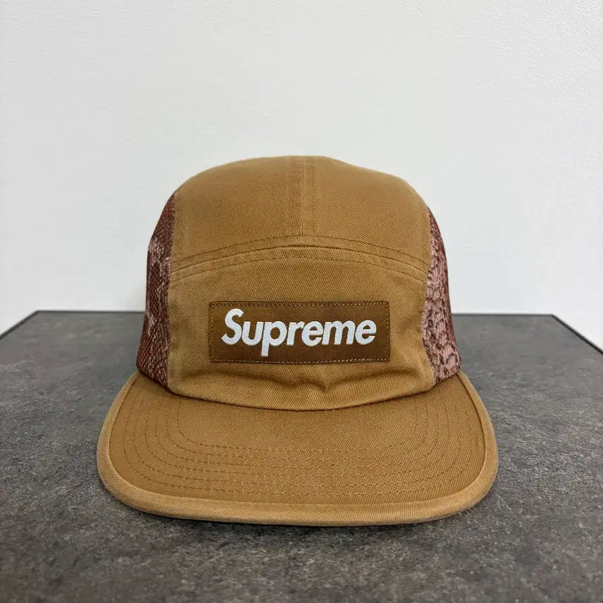 [BUNJANG] Supreme Box Logo Snake Mesh Camp Cap Hat Tan Brown / 슈프림 박스로고 캠프캡 모자 스네이크 메쉬 탄 브라운