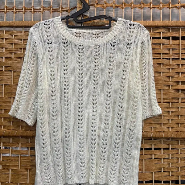 [BUNJANG] Ivory Knit T-Shirt / 니트 티셔츠