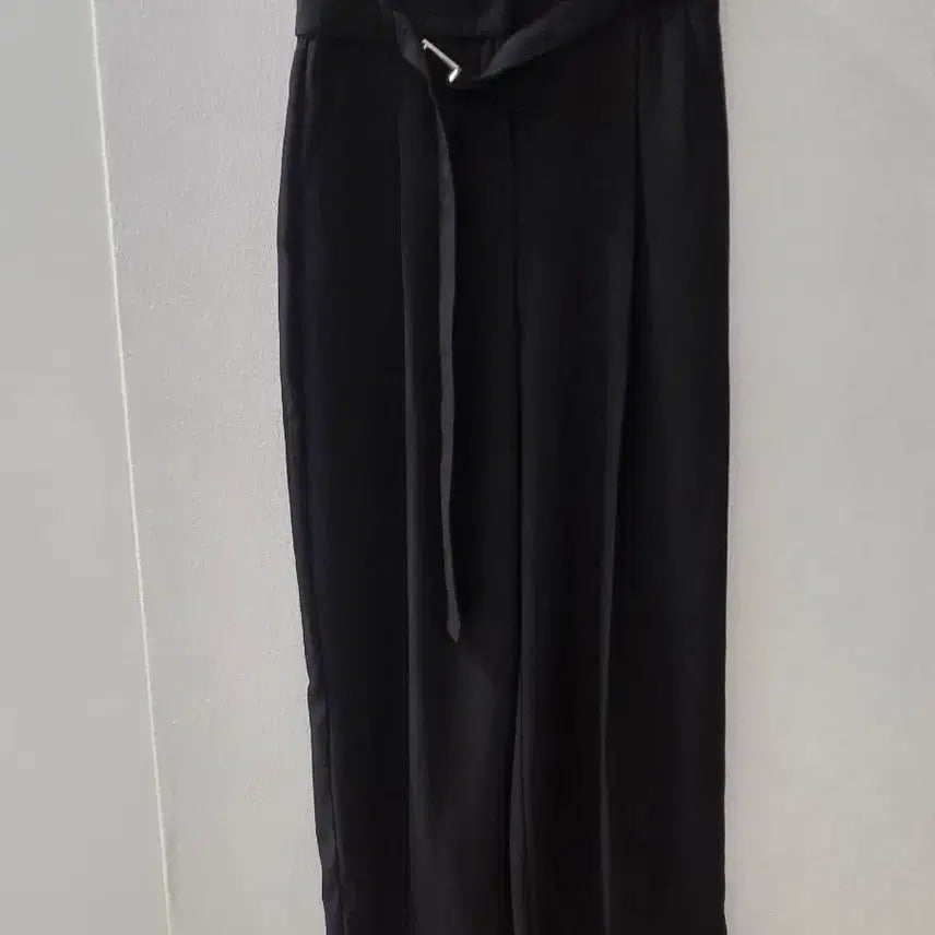 [BUNJANG] Black Wide Pants Belt Set / 블랙 와이드 팬츠 벨트 세트