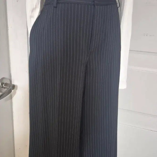 [BUNJANG] Aquascutum Stripe Wide Pants / 아쿠아스큐텀 스트라이프 와이드 팬츠