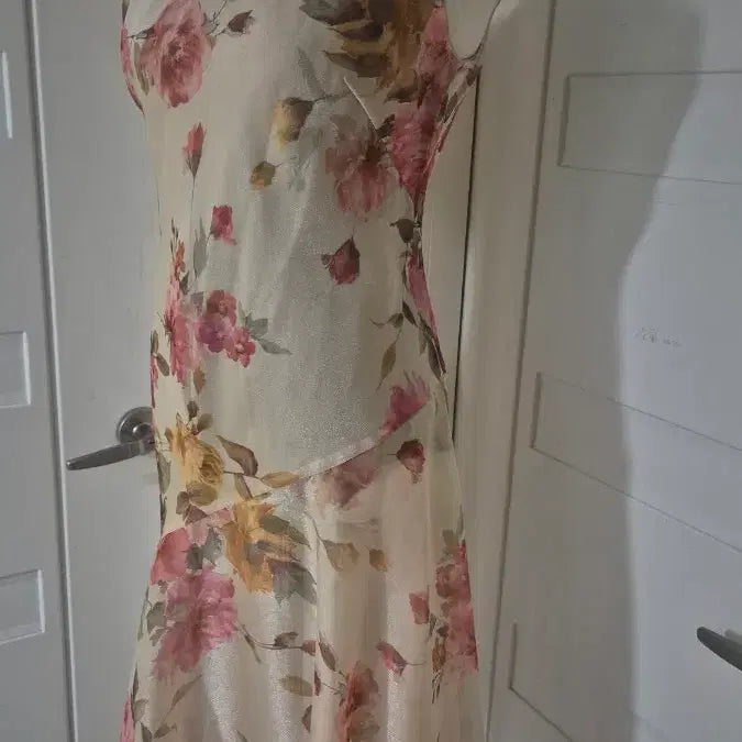 [BUNJANG] Flower Pattern Organza Chiffon Dress / 플라워 패턴 오간자 탠션 쉬폰 원피스