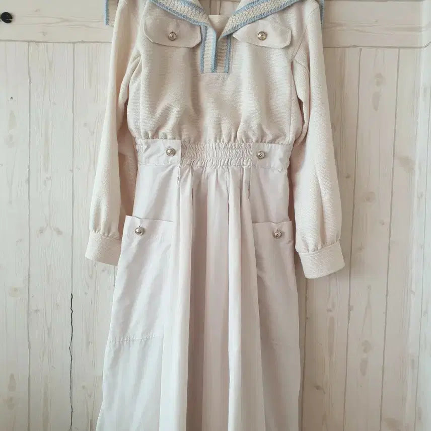 [BUNJANG] Ozcecon Sailor Collar Dress Ivory / 오즈세컨세일러 카라 원피스 아이보리