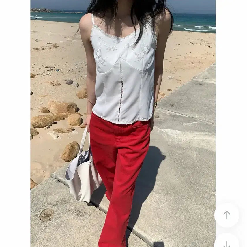 [BUNJANG] Frilly Berry Color Denim Red / 프릴리 Berry Color Denim 레드