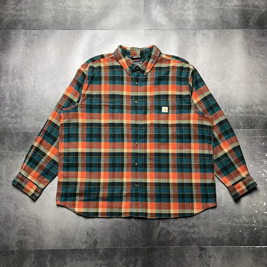 [BUNJANG] Carhartt Chest Pocket Check Work Shirt / CARHARTT 칼하트 체스트포켓 체크 워크셔츠 A01451
