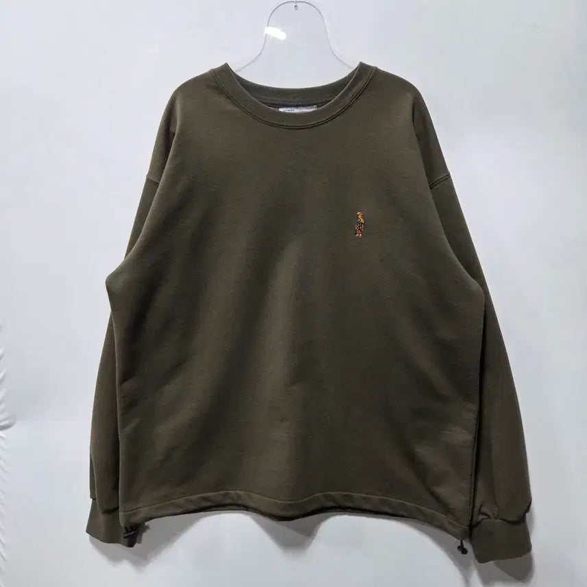 [BUNJANG] Parrtimento Khaki Chubby Logo String Sweatshirt M / 파르티멘토 카키 처비 로고 스트링 맨투맨 M 26082614