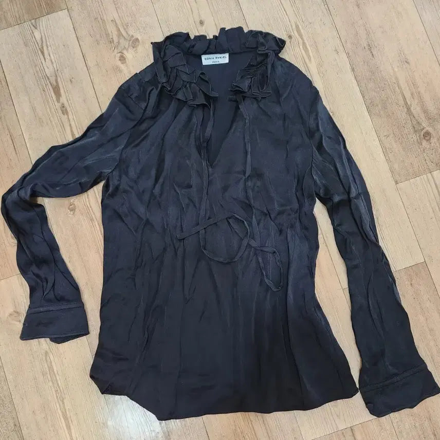[BUNJANG] Sonia Rykiel Black Frill Blouse / 소니아 리키엘 프릴 블라우스 블랙