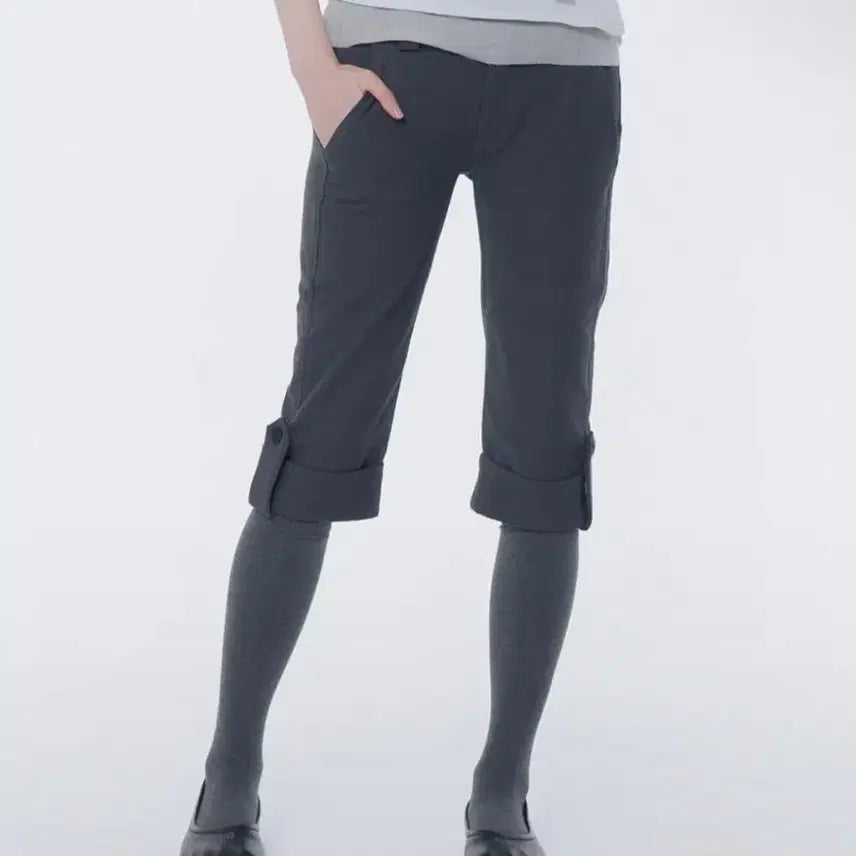 [BUNJANG] Miseki Seoul Rolled Button Capri Pants / 미세키서울 rolled button capri pants 카프리 팬츠