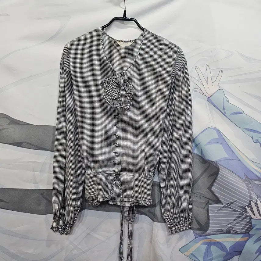 [BUNJANG] Pink House Checkered Ribbon Blouse / 핑크하우스   블라우스