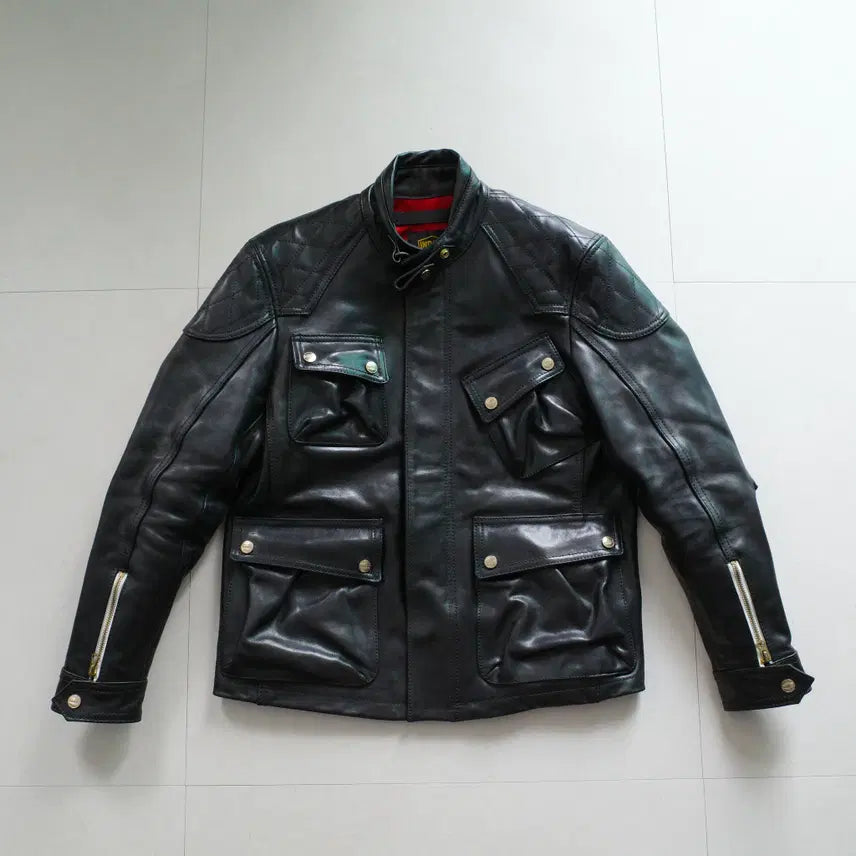 [BUNJANG] INDICE EMBRED Horsehide Leather Jacket Size S (95) / [상태최상] 인다이스 INDICE 엠브레드 말가죽 자켓 S (95)
