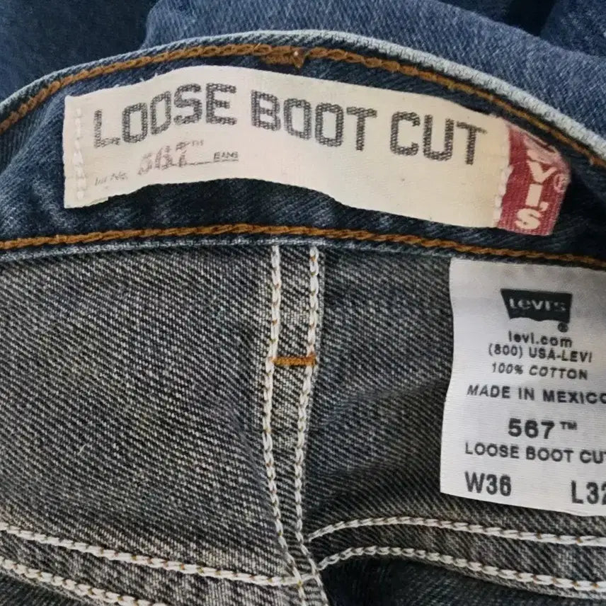 [BUNJANG] Levi's 567 Loose Bootcut Jeans 36/32 / 00년s 멕시코산 리바이스 567 루즈 부츠컷 청바지 36/32