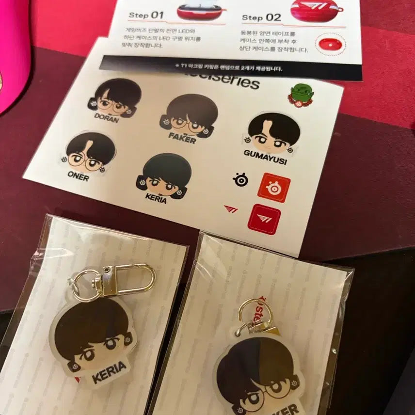 [BUNJANG] T1 Faker & Keria Keyring & Sticker Set / 페이커 케리아 키링 t1 스티커