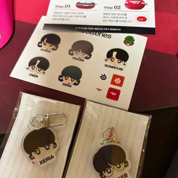 [BUNJANG] T1 Faker & Keria Keyring & Sticker Set / 페이커 케리아 키링 t1 스티커