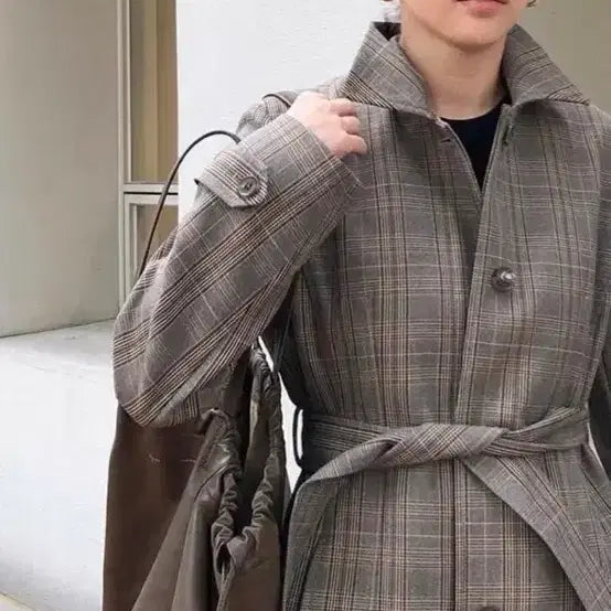 [BUNJANG] Lexx Finger Marche Check Trench Coat / 렉스핑거마르쉐,lfm.lexxfingermarche.트렌치코트