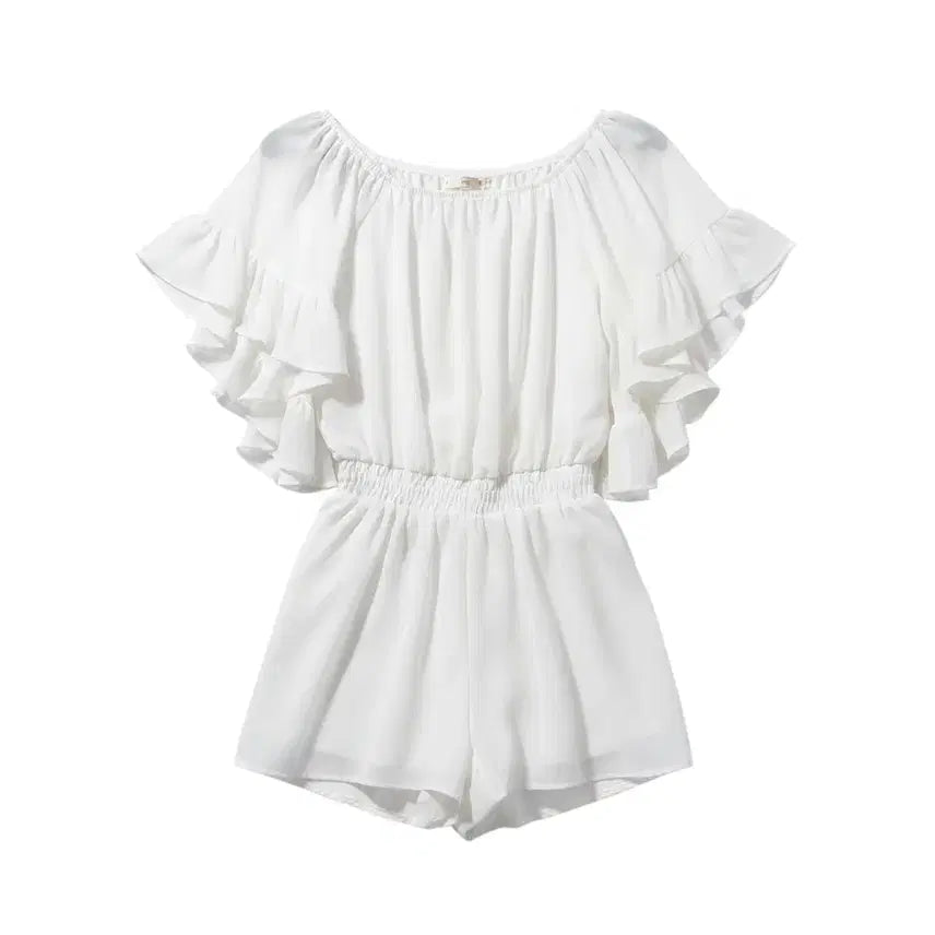 [BUNJANG] Women's White See-Through Jumpsuit / 여성F/ 화이트 시스루 점프수트 A-18